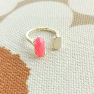 Kendra Scott Pryde Open Ring | Gold | pink agate